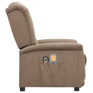 Πολυθρόνα Μασάζ Ηλεκτρική Taupe από Ύφασμα Μικροϊνών