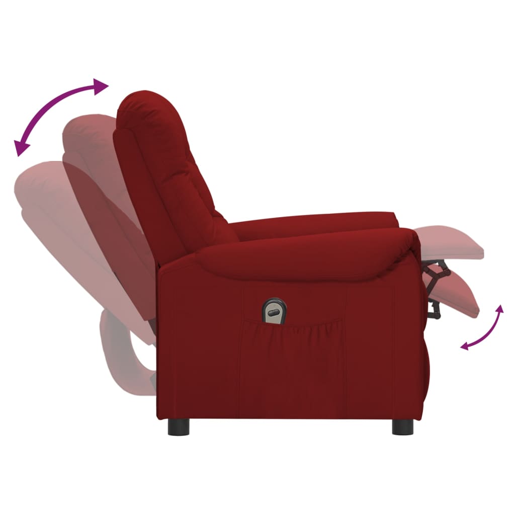 Πολυθρόνα Ανακλινόμενη Ηλεκτρική Μπορντό Συνθετικό Δέρμα