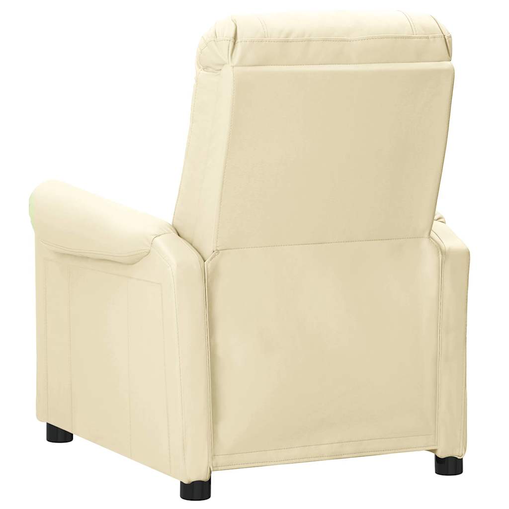 Πολυθρόνα Μασάζ Ηλεκτρική Κρεμ από Συνθετικό Δέρμα