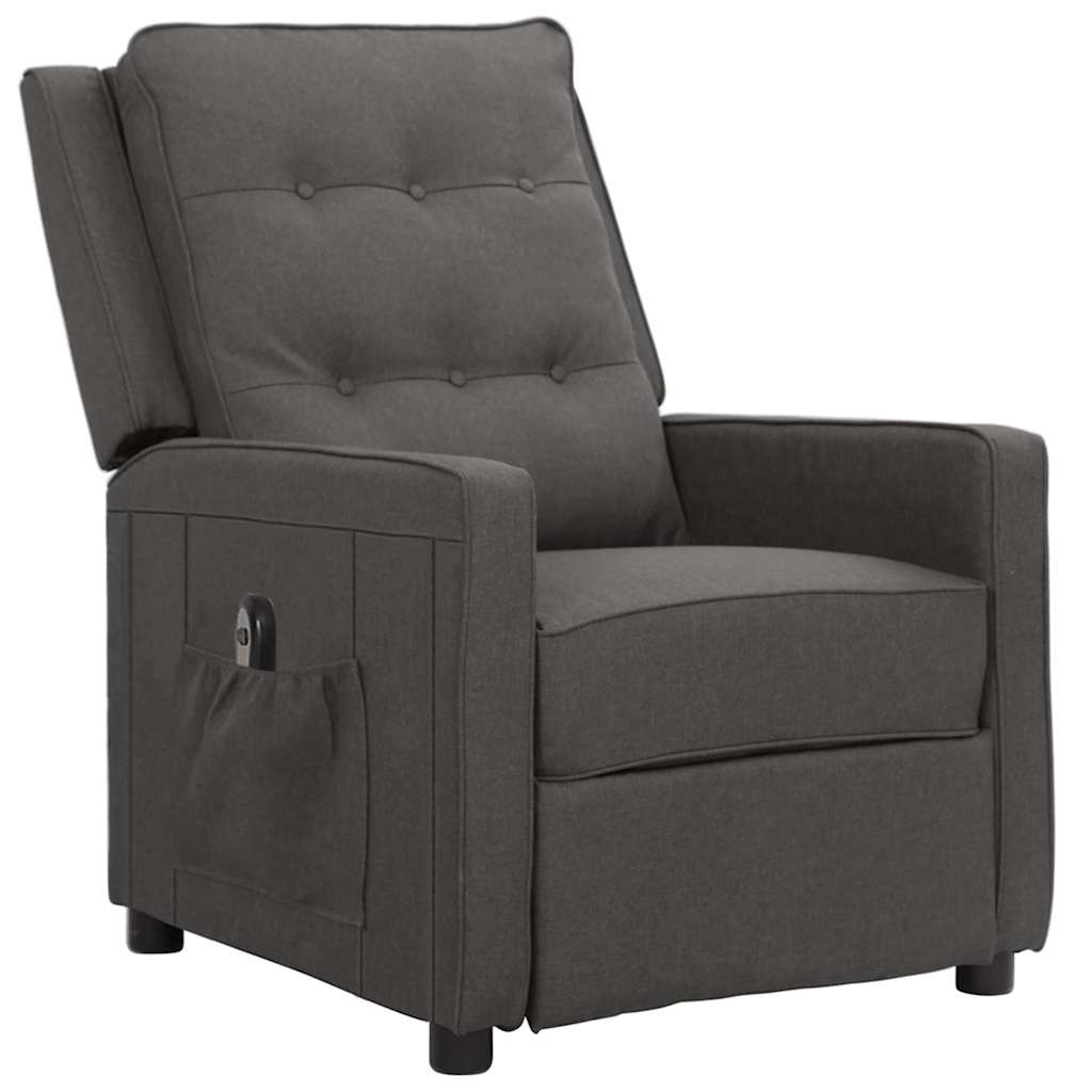 Πολυθρόνα Ανακλινόμενη Ηλεκτρική Σκούρο Γκρι Υφασμάτινη - Pakobazaar