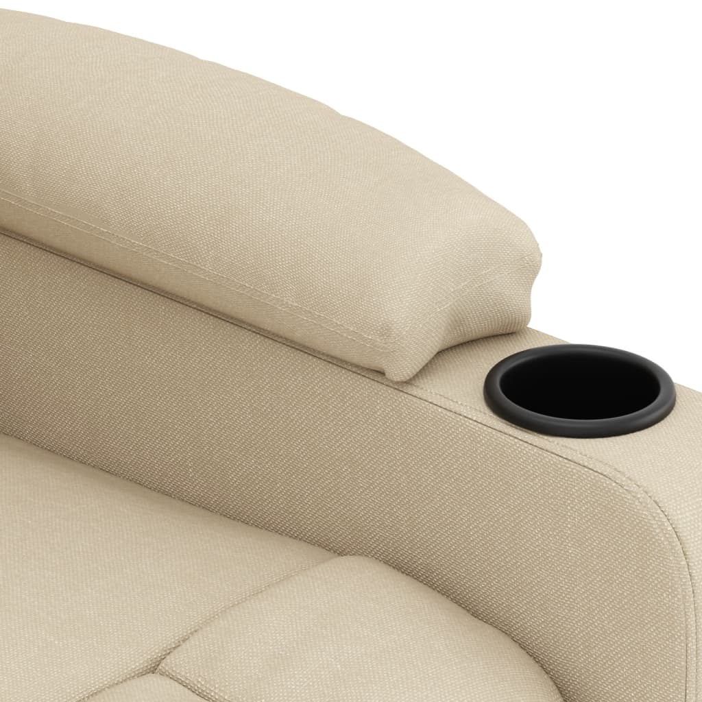 Πολυθρόνα Ανακλινόμενη Ηλεκτρική Κρεμ Υφασμάτινη - PAKOBAZAAR