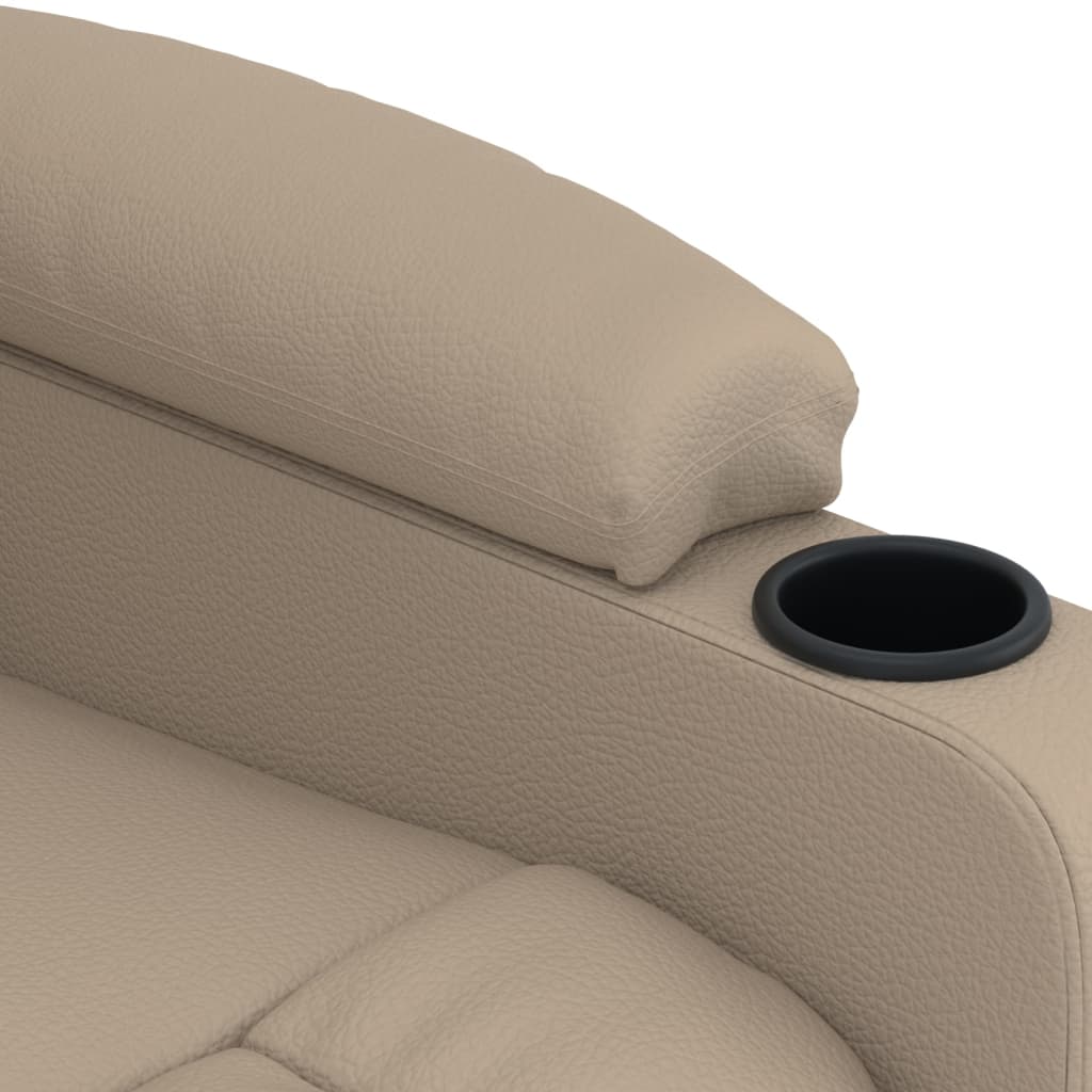 Πολυθρόνα Ανακλινόμενη Ηλεκτρική Καπουτσίνο από Συνθετικό Δέρμα - PAKOBAZAAR