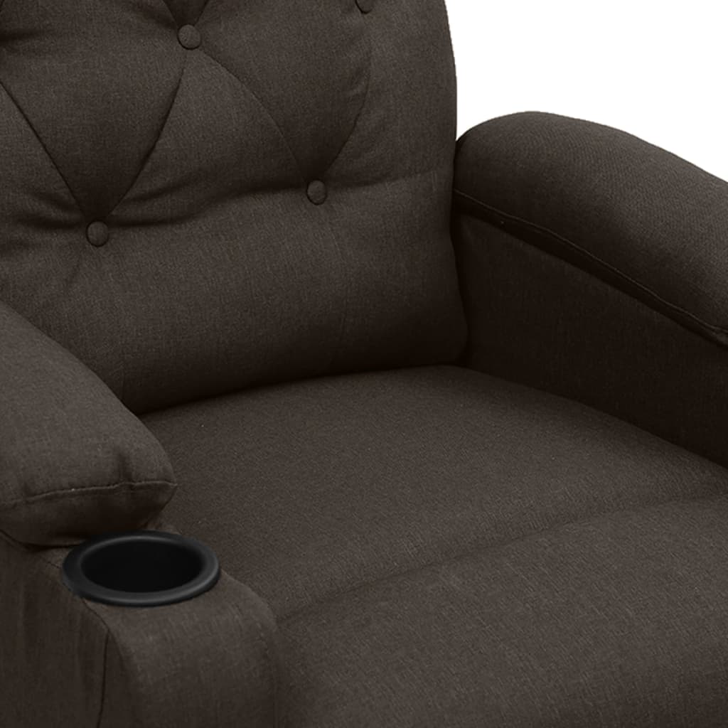 Πολυθρόνα Μασάζ Ηλεκτρική Σκούρο Καφέ Υφασμάτινη - PAKOBAZAAR