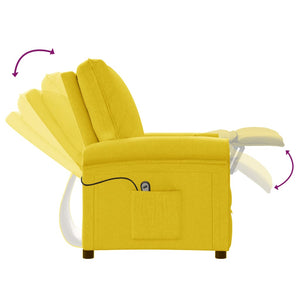 Πολυθρόνα Ανακλινόμενη Ηλεκτρική Κίτρινη Υφασμάτινη