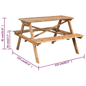 Τραπέζι Πικνίκ 115 x 115 x 81 εκ. από Μπαμπού - Pakobazaar
