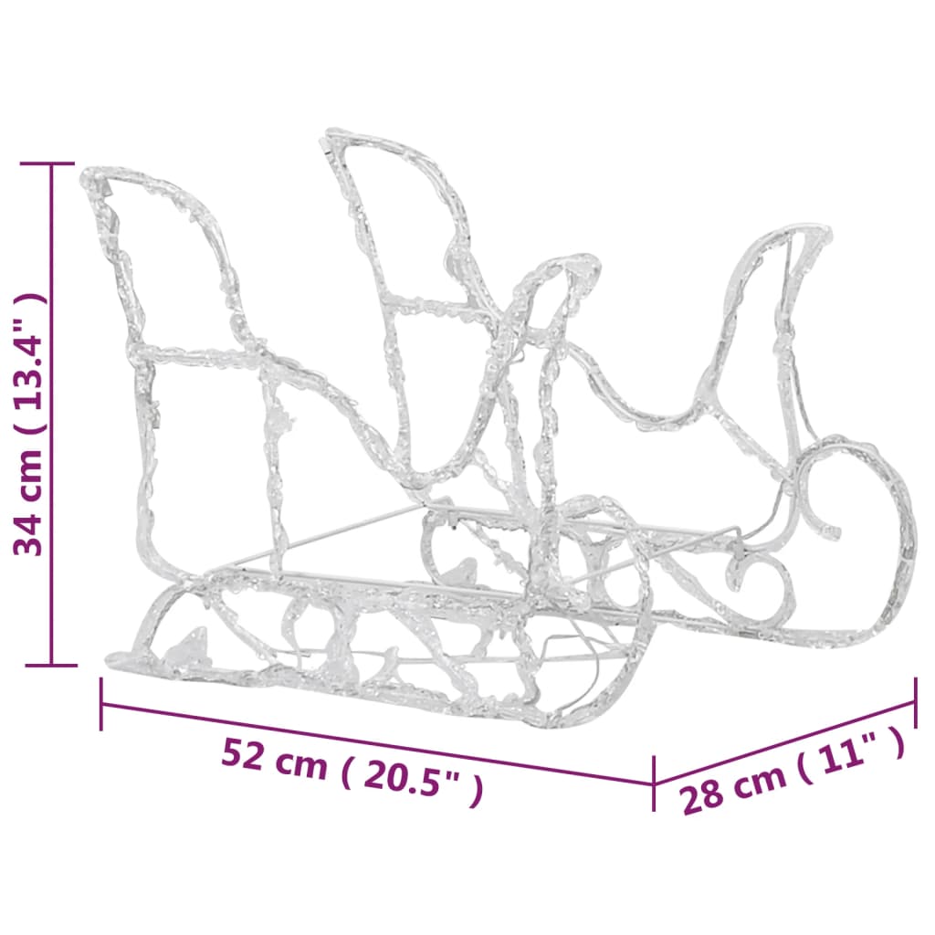Τάρανδοι Χριστουγεννιάτικοι με Έλκηθρο 320 LED Ακρυλικό - PAKOBAZAAR