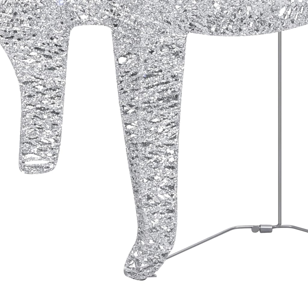 Τάρανδοι & Έλκηθρο Χριστουγεννιάτικοι Εξ. Χώρου 140 LED Ασημί - PAKOBAZAAR