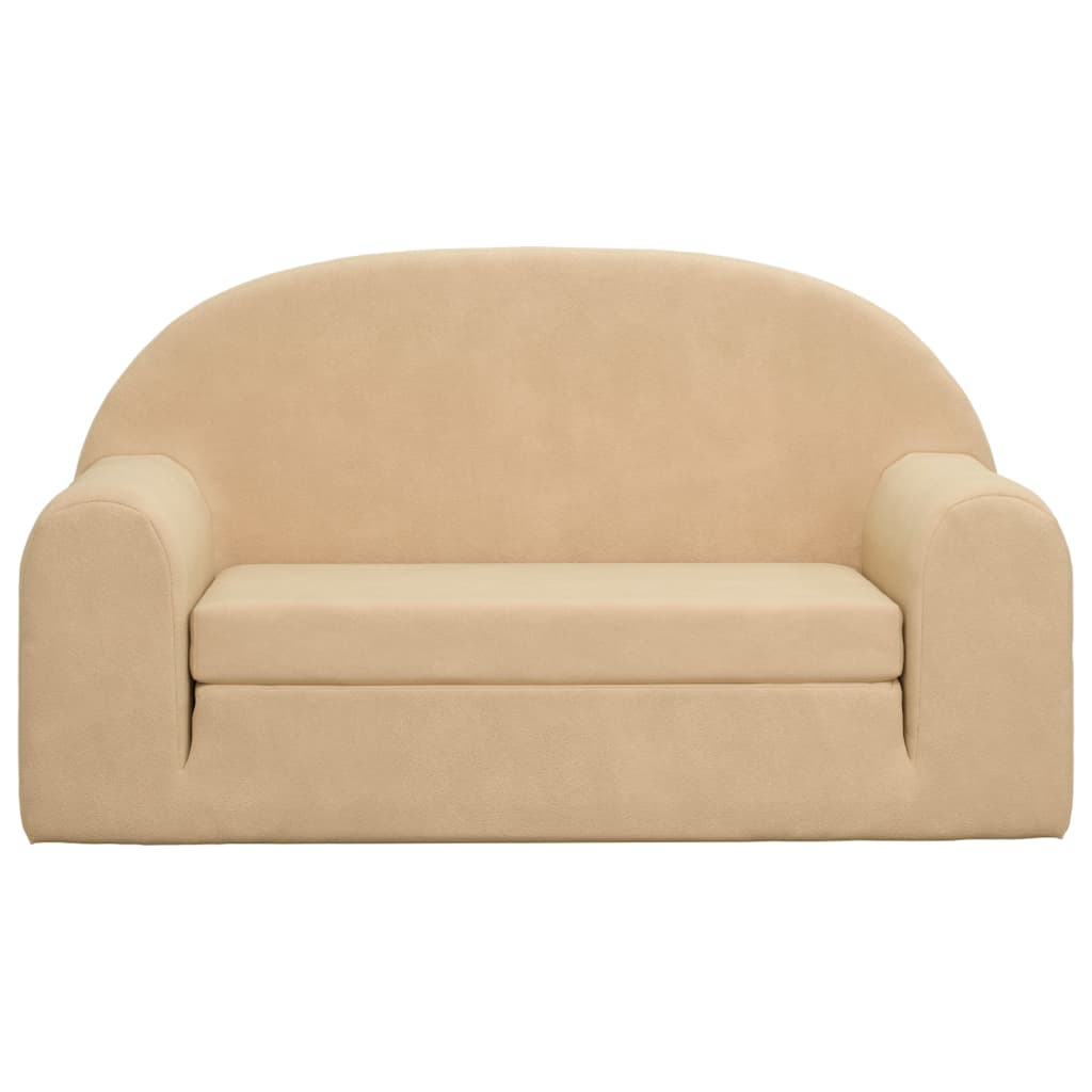 Καναπές/Κρεβάτι Παιδικός Διθέσιος Κρεμ Μαλακό Βελουτέ Ύφασμα