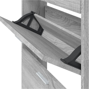 Παπουτσοθήκη Γκρι Sonoma 59x17x169 εκ. από Επεξεργασμένο Ξύλο