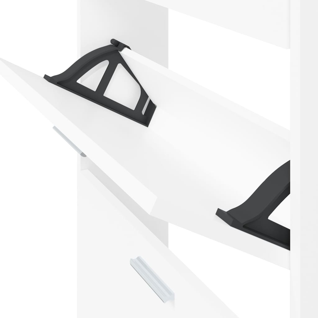 Παπουτσοθήκη Λευκή 59 x 17 x 150 εκ. από Επεξεργασμένο Ξύλο