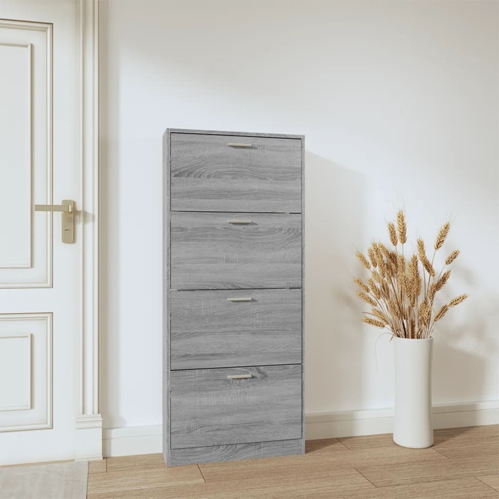 Παπουτσοθήκη Γκρι Sonoma 59x17x150 εκ. από Επεξεργασμένο Ξύλο