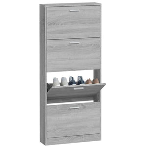 Παπουτσοθήκη Γκρι Sonoma 59x17x150 εκ. από Επεξεργασμένο Ξύλο