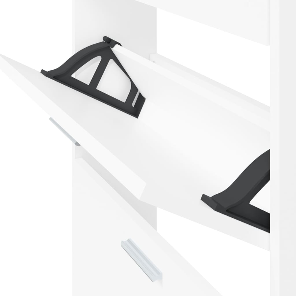 Παπουτσοθήκη Λευκή 59x17x108 εκ. από Τεχνητό Ξύλο