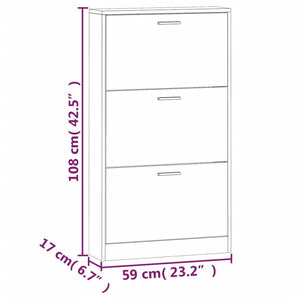 Παπουτσοθήκη Γκρι Sonoma 59x17x108 εκ. από Επεξεργασμένο Ξύλο
