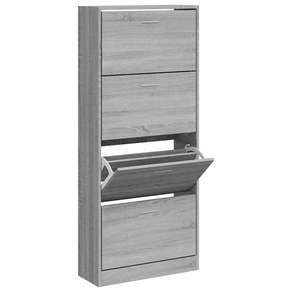 Παπουτσοθήκη Γκρι Sonoma 63x24x147 εκ. από Επεξεργασμένο Ξύλο - Pakobazaar
