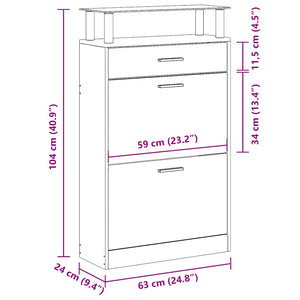Παπουτσοθήκη Γκρι Sonoma 63x24x104 εκ. από Επεξεργασμένο Ξύλο - Pakobazaar