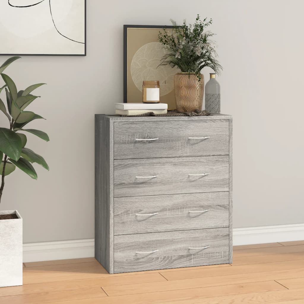 Συρταριέρα με 4 Συρτάρια Γκρι Sonoma 60 x 30,5 x 71 εκ. - Pakobazaar