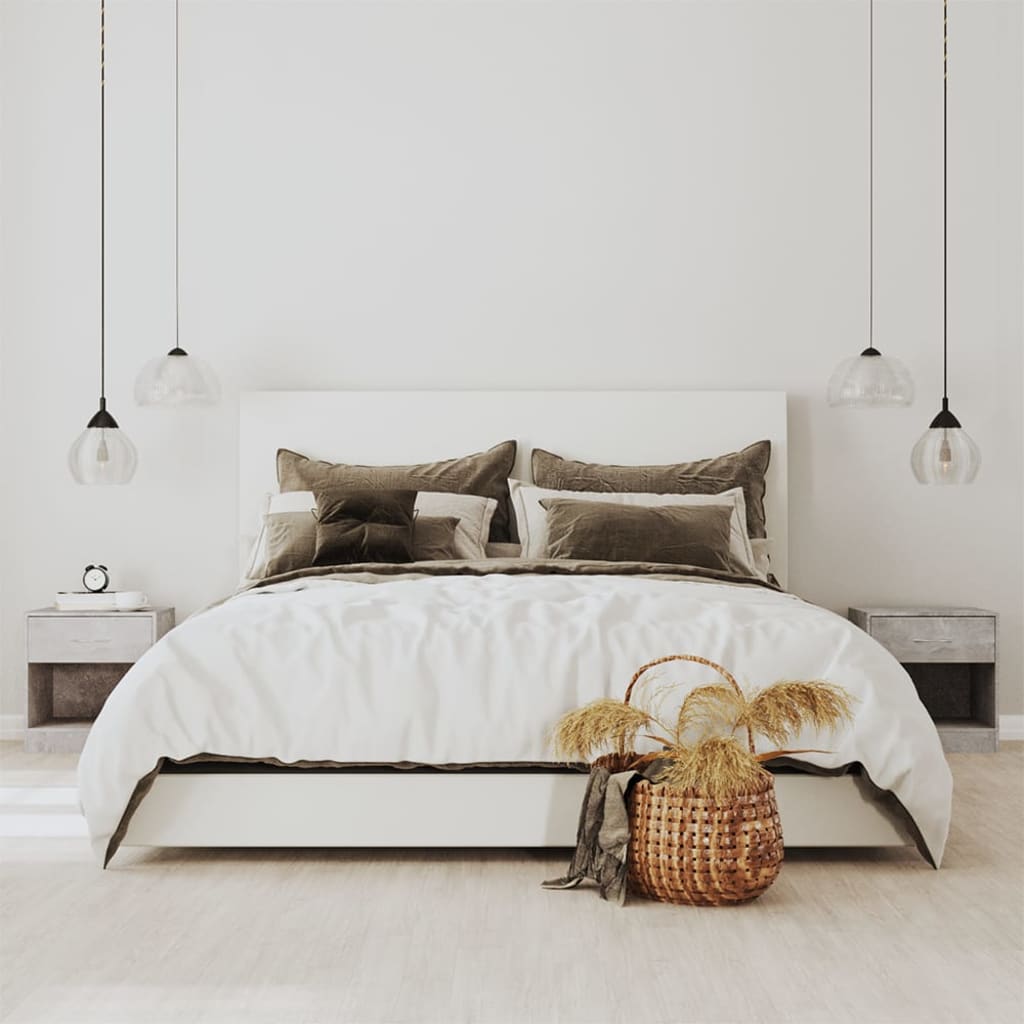 Κομοδίνα με Συρτάρι 2 τεμ. Γκρι Σκυροδέματος