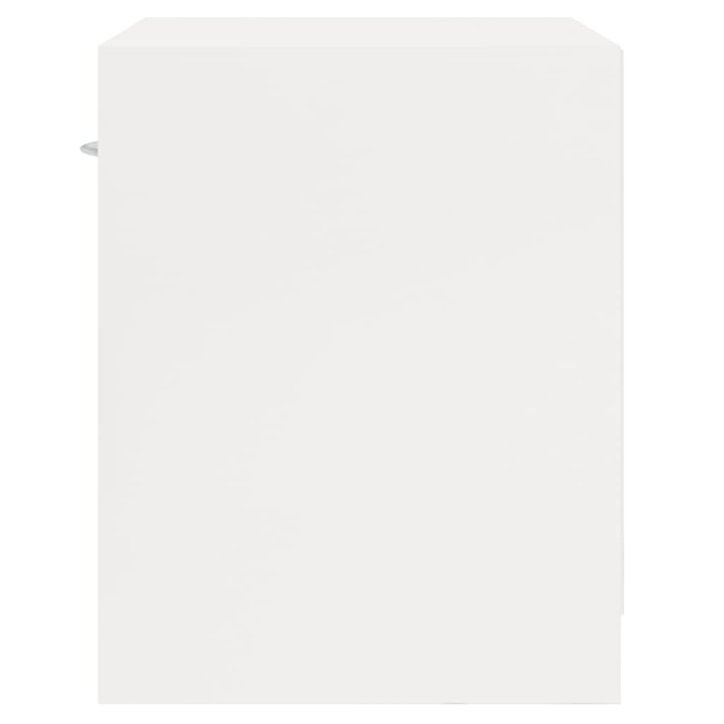 Κομοδίνα με Συρτάρι 2 τεμ. Γυαλιστερό Λευκό