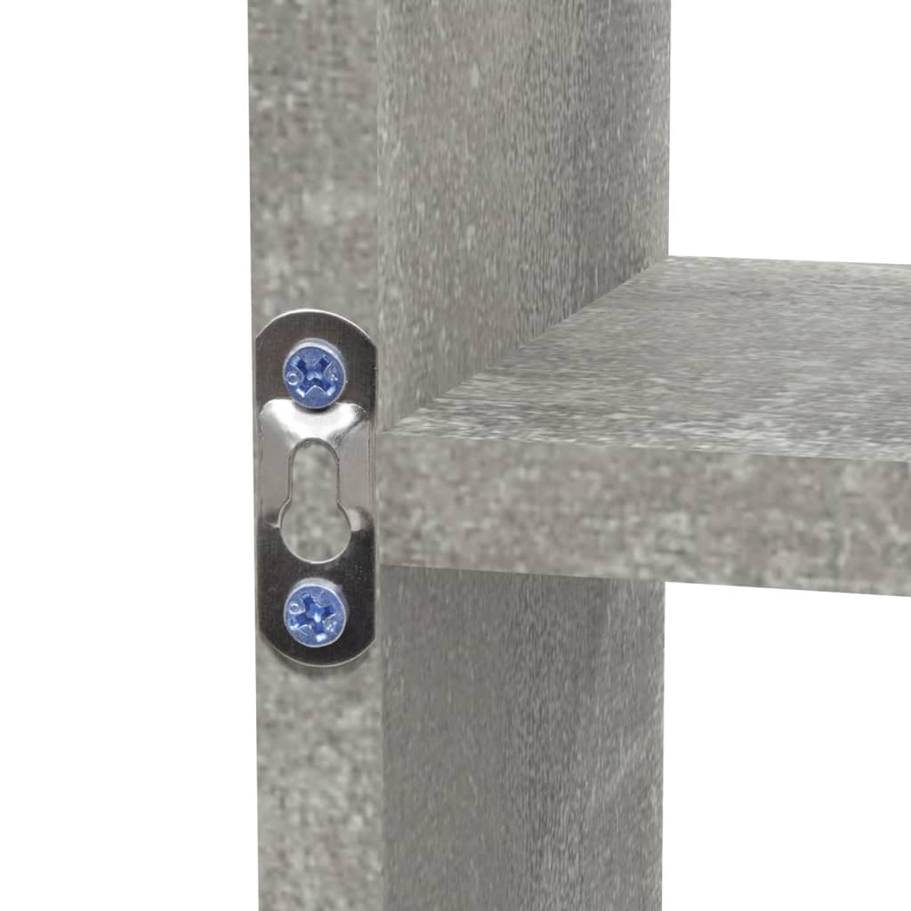 Ραφιέρα Τοίχου 8 Τμημάτων Γκρι Σκυροδέματος