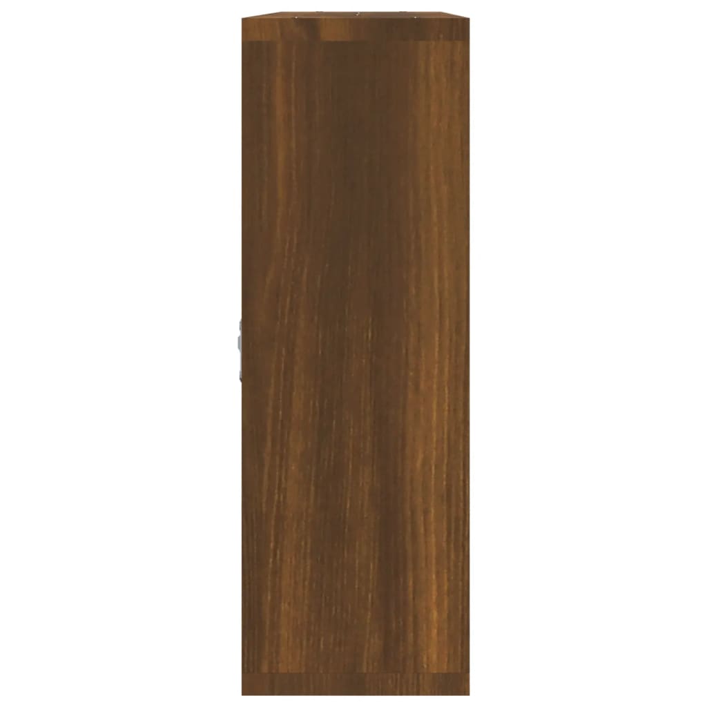 Ραφιέρα Τοίχου 8 Τμημάτων Καφέ Δρυς