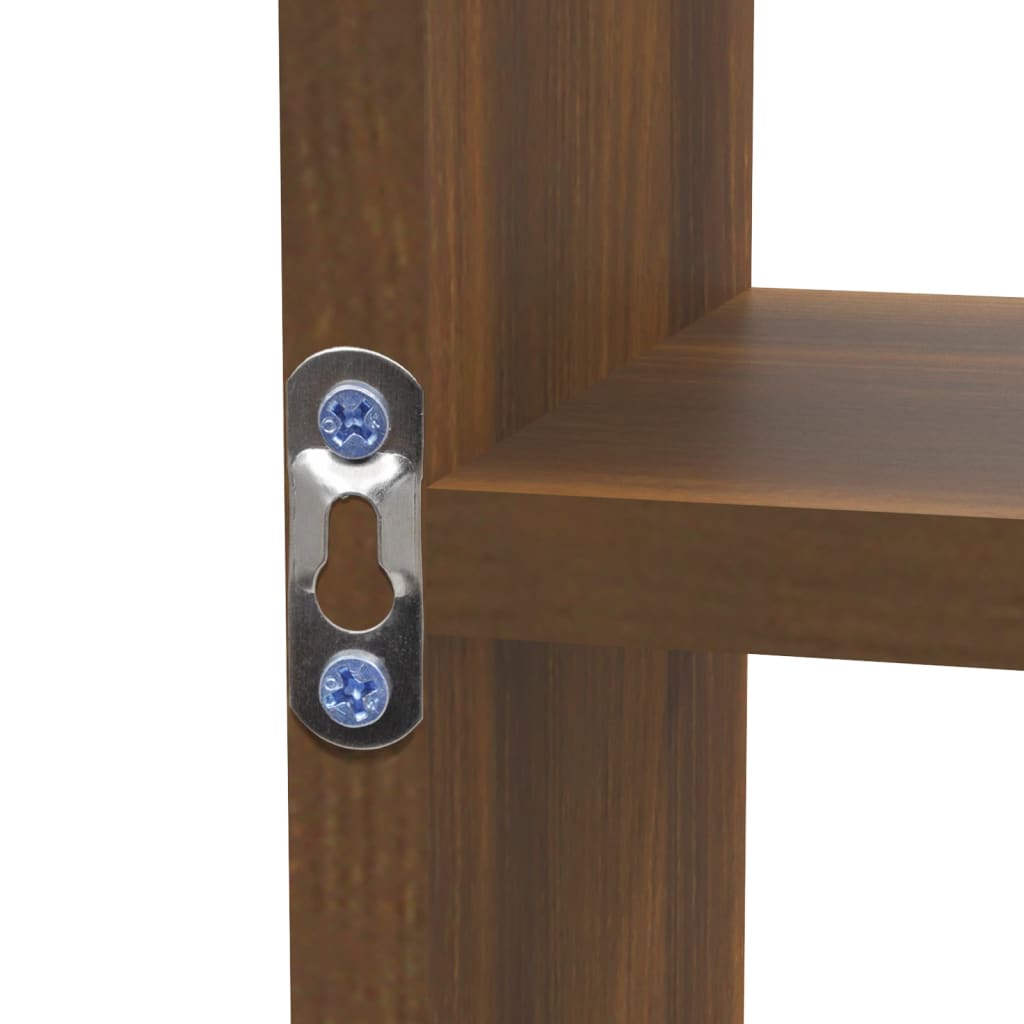 Ραφιέρα Τοίχου 8 Τμημάτων Καφέ Δρυς