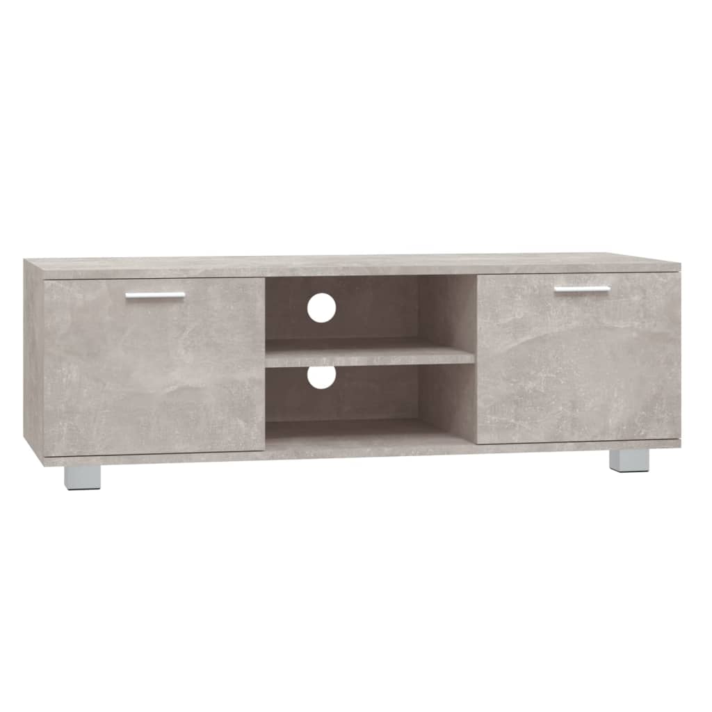Έπιπλο Τηλεόρασης Γκρι Σκυροδέματος 120x40,5x35 εκ. Επεξ. Ξύλο
