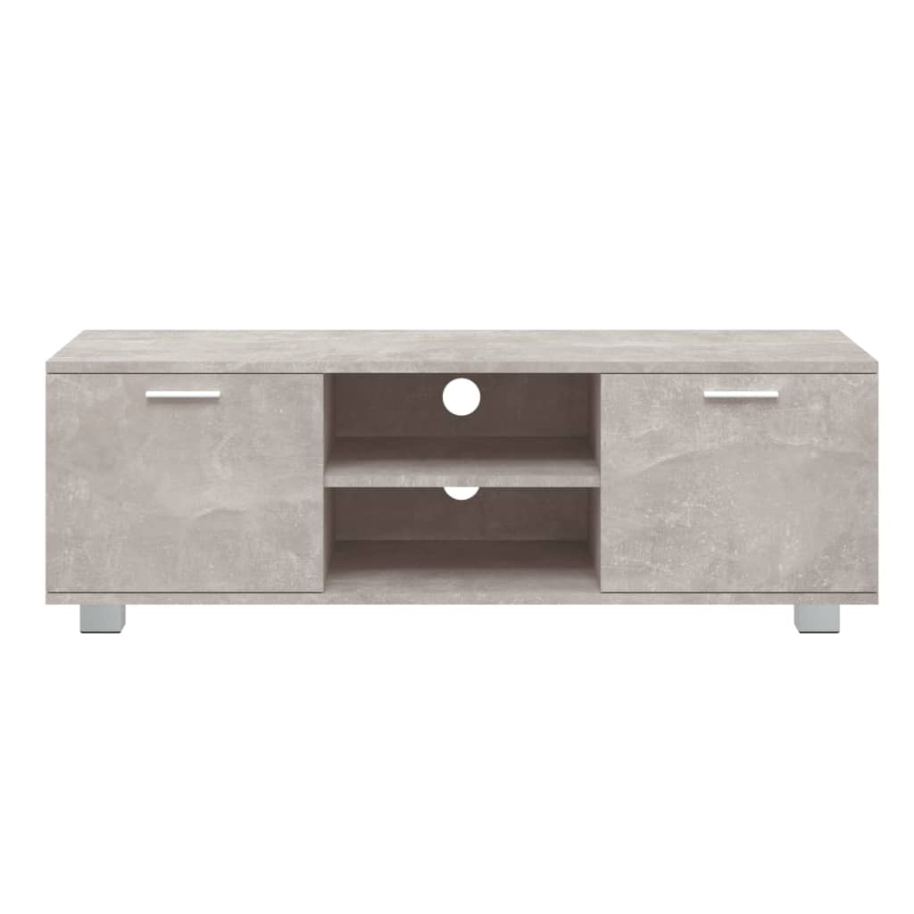 Έπιπλο Τηλεόρασης Γκρι Σκυροδέματος 120x40,5x35 εκ. Επεξ. Ξύλο