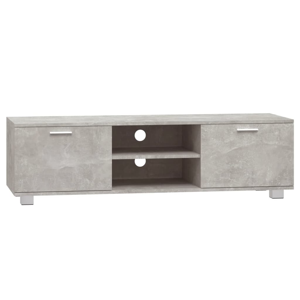 Έπιπλο Τηλεόρασης Γκρι Σκυροδέματος 140x40,5x35 εκ. Επεξ. Ξύλο