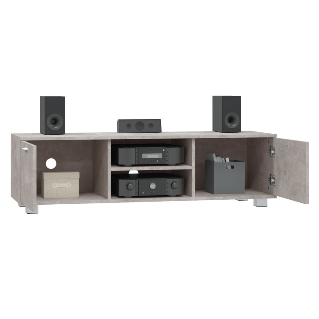 Έπιπλο Τηλεόρασης Γκρι Σκυροδέματος 140x40,5x35 εκ. Επεξ. Ξύλο