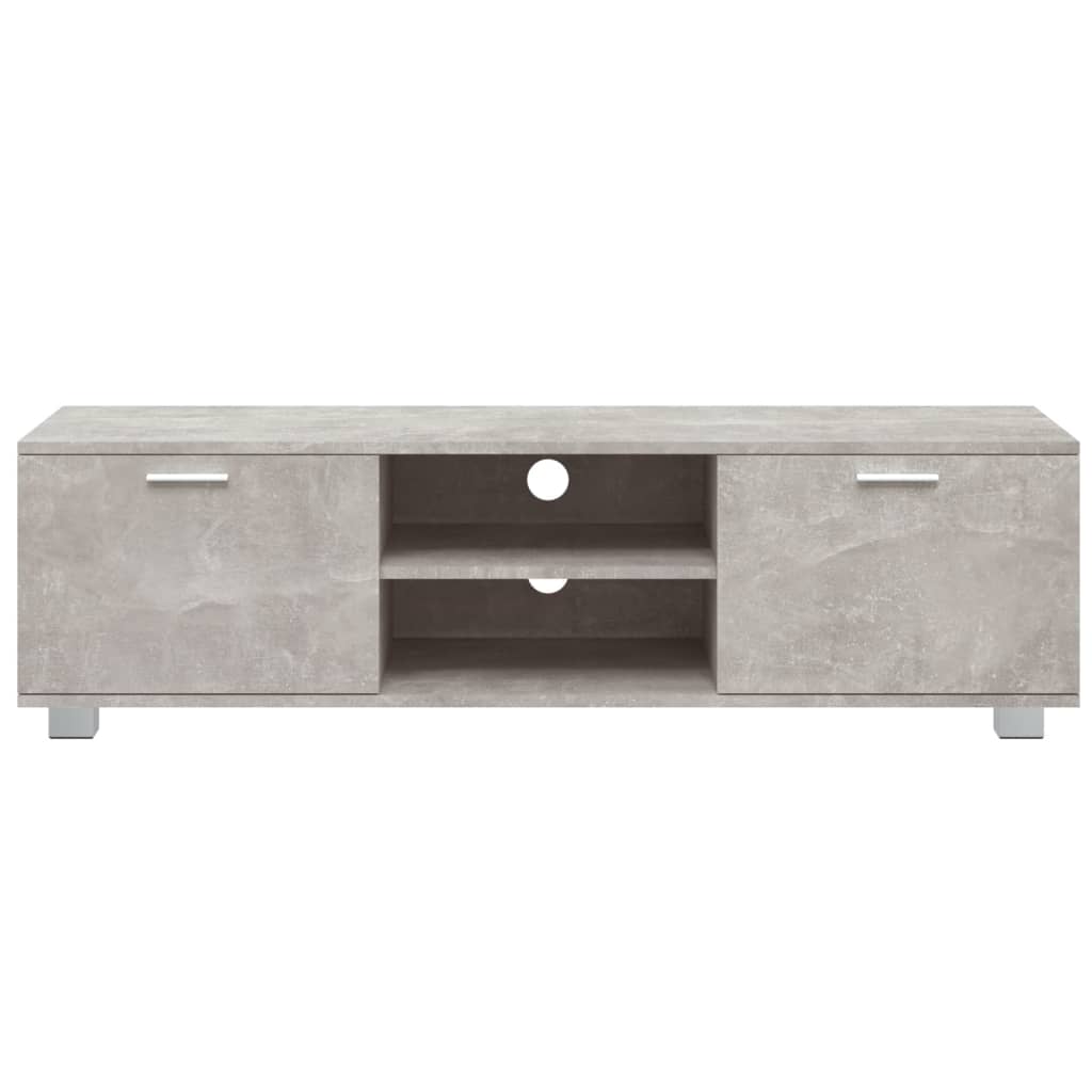 Έπιπλο Τηλεόρασης Γκρι Σκυροδέματος 140x40,5x35 εκ. Επεξ. Ξύλο