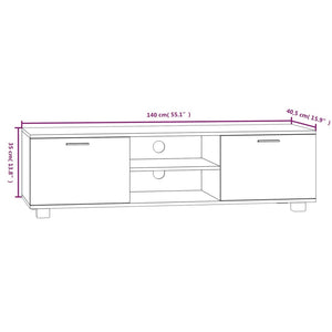 Έπιπλο Τηλεόρασης Γκρι Σκυροδέματος 140x40,5x35 εκ. Επεξ. Ξύλο