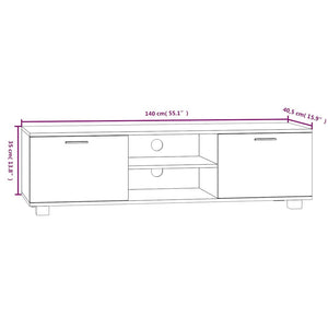 Έπιπλο Τηλεόρασης Καφέ Δρυς 140x40,5x35 εκ. Επεξεργ. Ξύλο - Pakobazaar