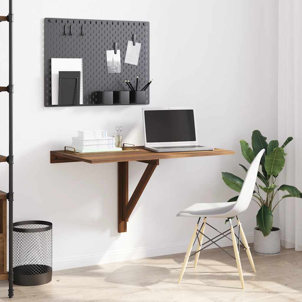 Τραπέζι Τοίχου Πτυσσόμενο Καφέ Δρυς 100x60x56 εκ. Επεξ. Ξύλο - Pakobazaar