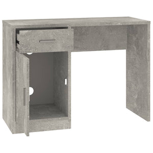Γραφείο με Συρτάρι & Ντουλάπι Γκρι Σκυρ. 100x40x73 εκ. Επ. Ξύλο