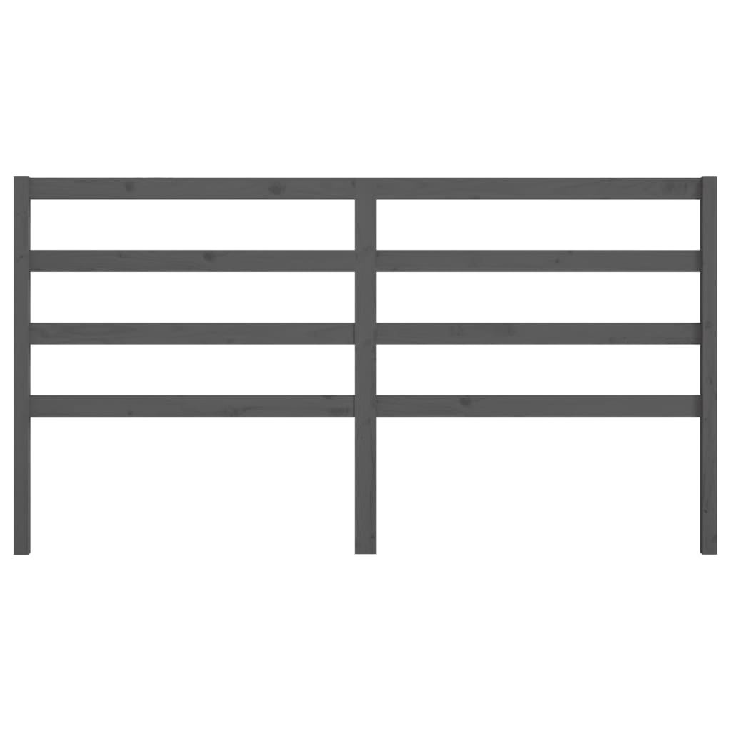 Κεφαλάρι Κρεβατιού Γκρι 206 x 4 x 100 εκ. από Μασίφ Ξύλο Πεύκου