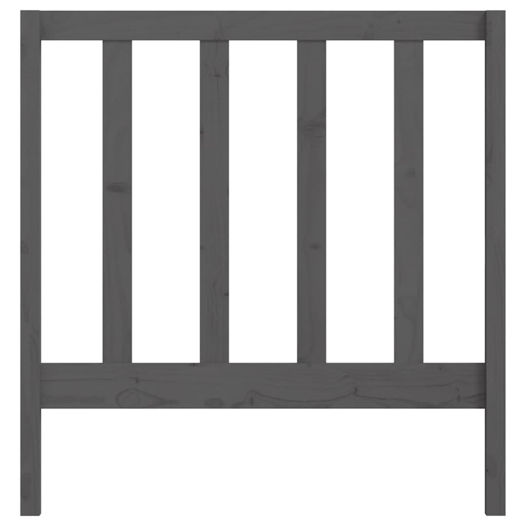 Κεφαλάρι Κρεβατιού Γκρι 106 x 4 x 100 εκ. από Μασίφ Ξύλο Πεύκου - Pakobazaar