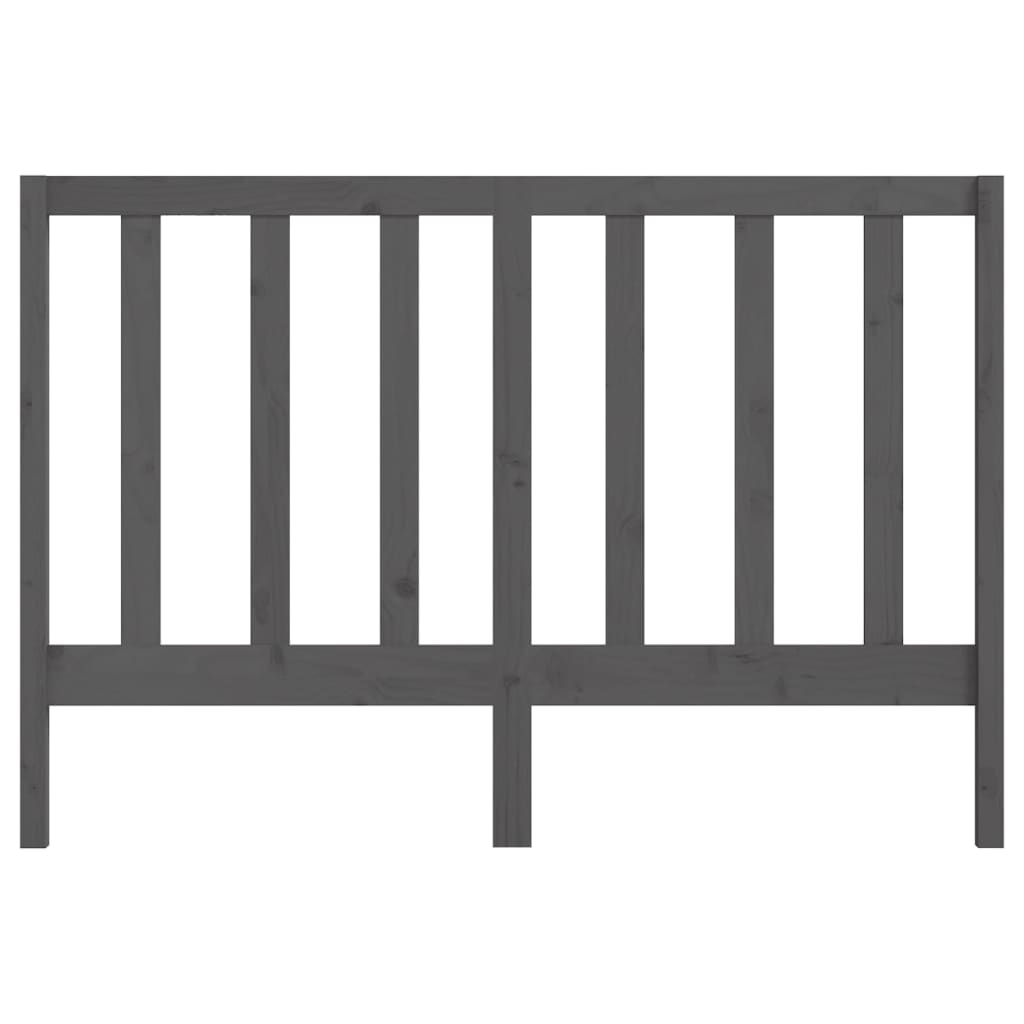 Κεφαλάρι Κρεβατιού Γκρι 141 x 4 x 100 εκ. από Μασίφ Ξύλο Πεύκου