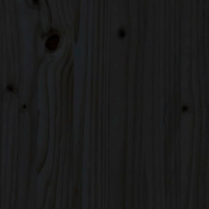 Κεφαλάρι Κρεβατιού Μαύρο 141 x 4 x 100 εκ. Μασίφ Ξύλο Πεύκου