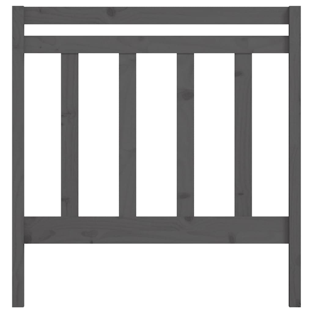Κεφαλάρι Κρεβατιού Γκρι 96 x 4 x 100 εκ. από Μασίφ Ξύλο Πεύκου