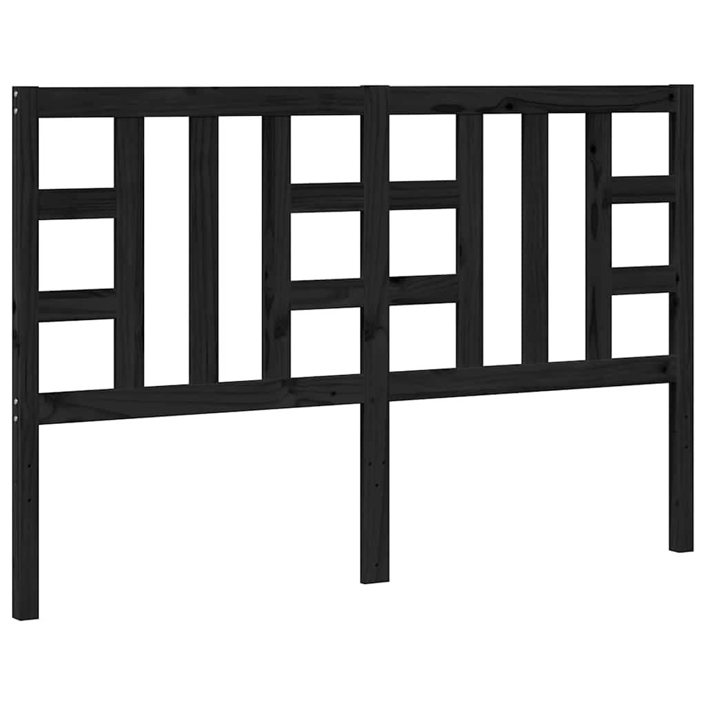 Κεφαλάρι Κρεβατιού Μαύρο 146 x 4 x 100 εκ. Μασίφ Ξύλο Πεύκου