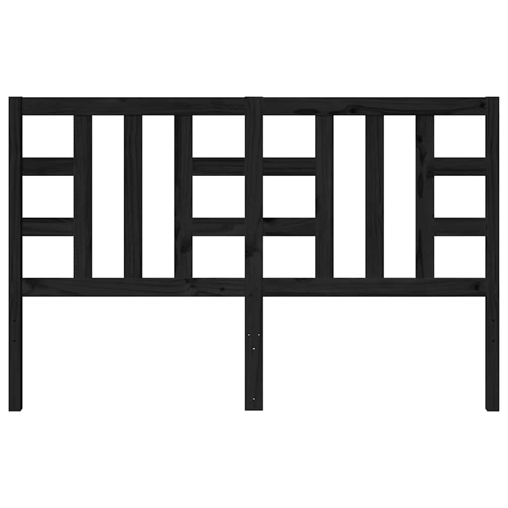 Κεφαλάρι Κρεβατιού Μαύρο 146 x 4 x 100 εκ. Μασίφ Ξύλο Πεύκου