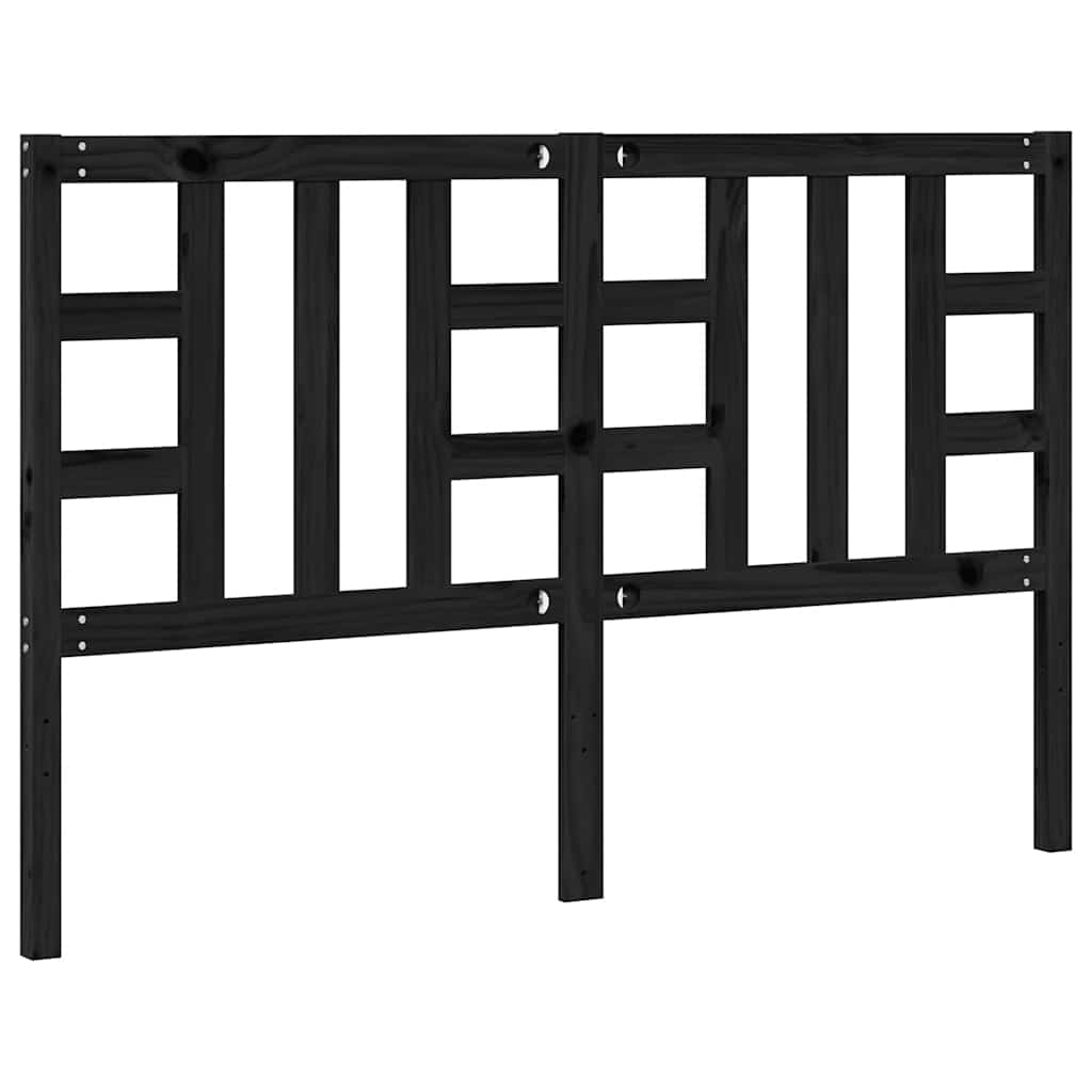 Κεφαλάρι Κρεβατιού Μαύρο 146 x 4 x 100 εκ. Μασίφ Ξύλο Πεύκου