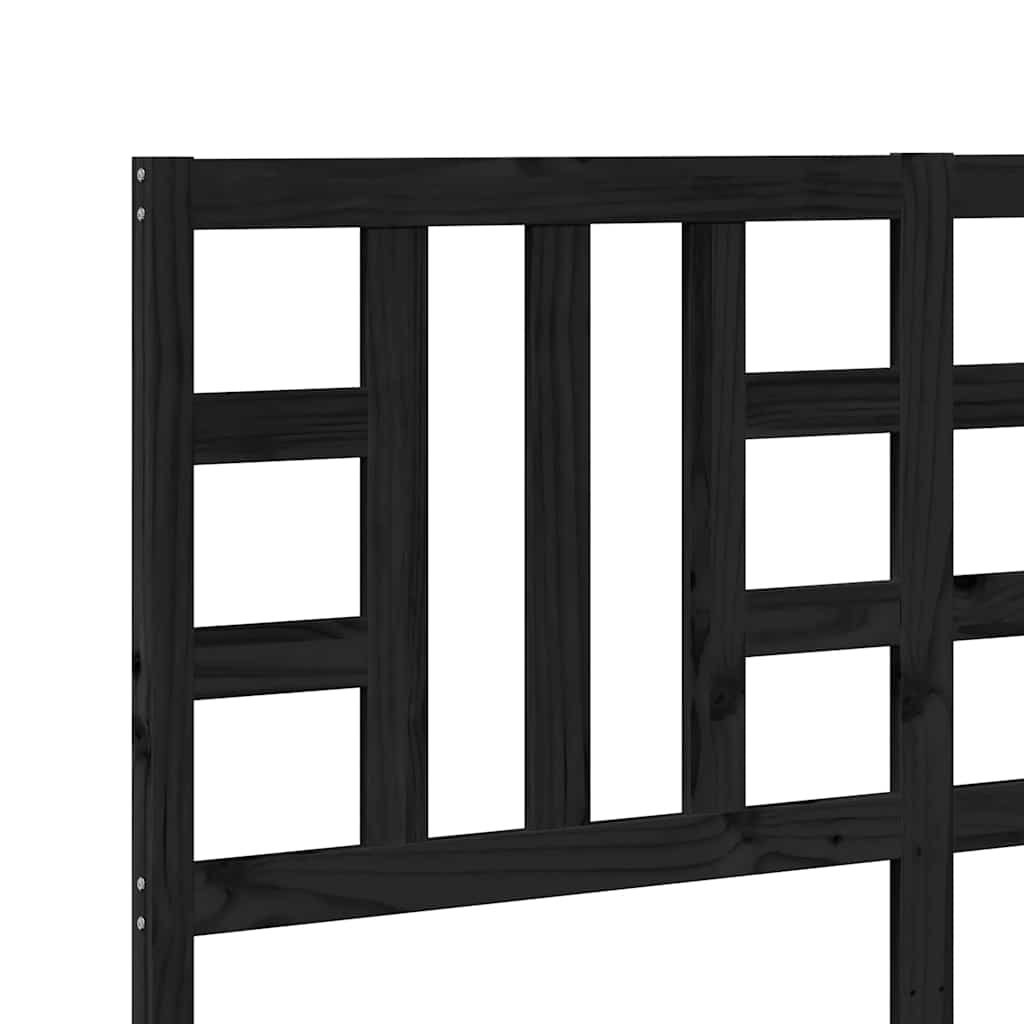 Κεφαλάρι Κρεβατιού Μαύρο 166 x 4 x 100 εκ. Μασίφ Ξύλο Πεύκου