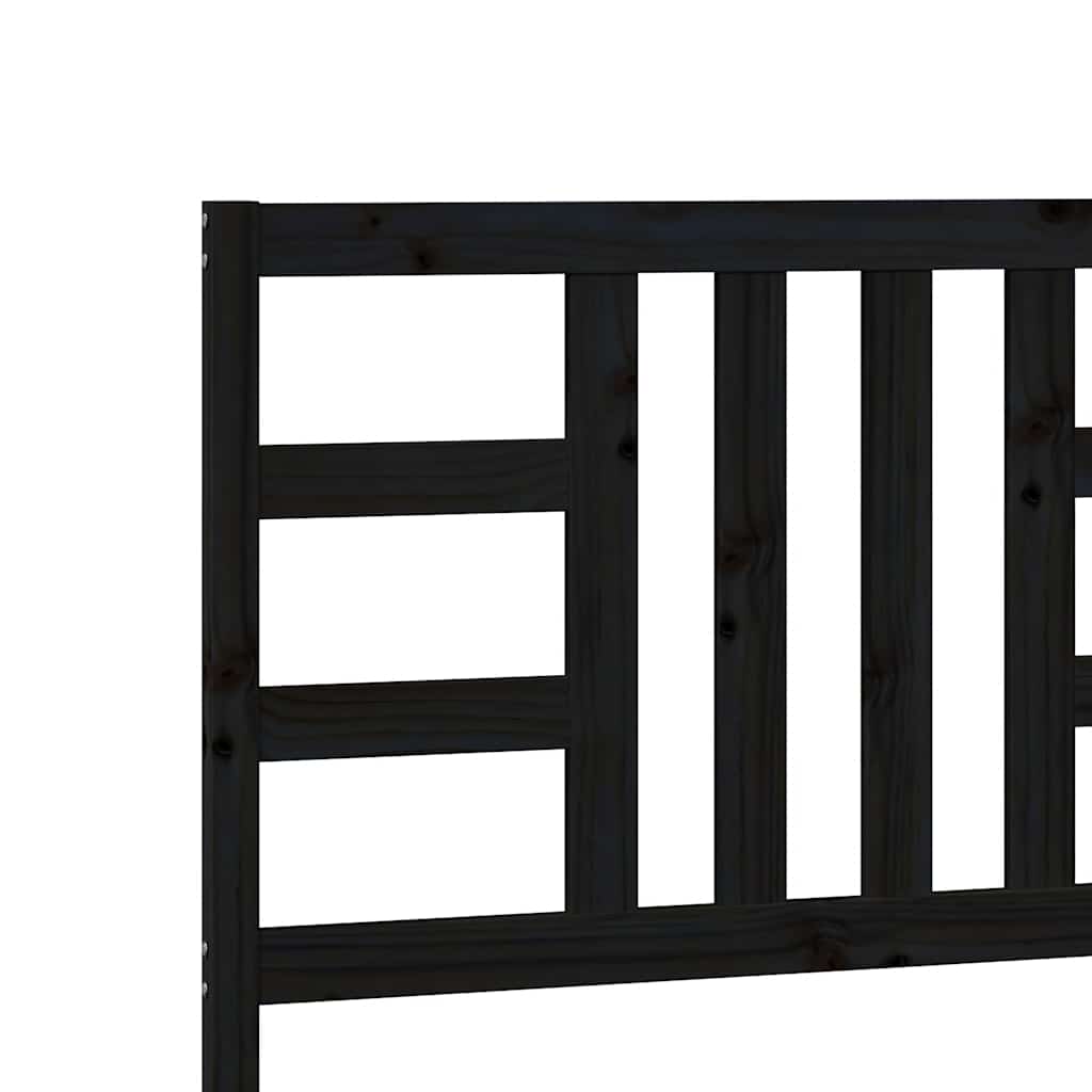 Κεφαλάρι Κρεβατιού Μαύρο 206 x 4 x 100 εκ. Μασίφ Ξύλο Πεύκου