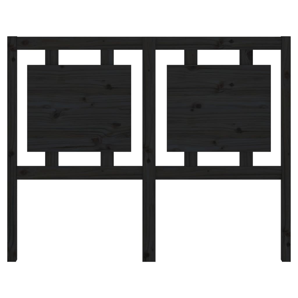 Κεφαλάρι Κρεβατιού Μαύρο 125,5 x 4 x 100 εκ. Μασίφ Ξύλο Πεύκου - Pakobazaar