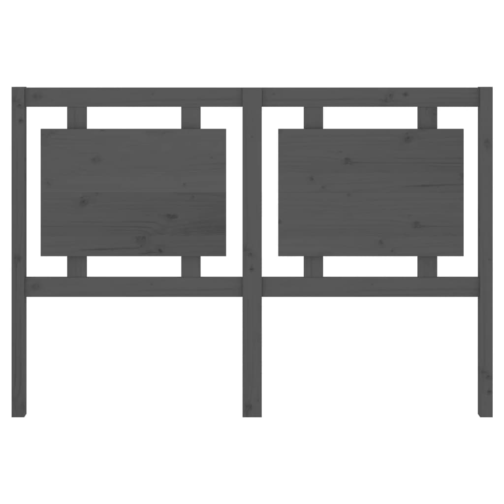 Κεφαλάρι Κρεβατιού Γκρι 145,5x4x100 εκ. από Μασίφ Ξύλο Πεύκου