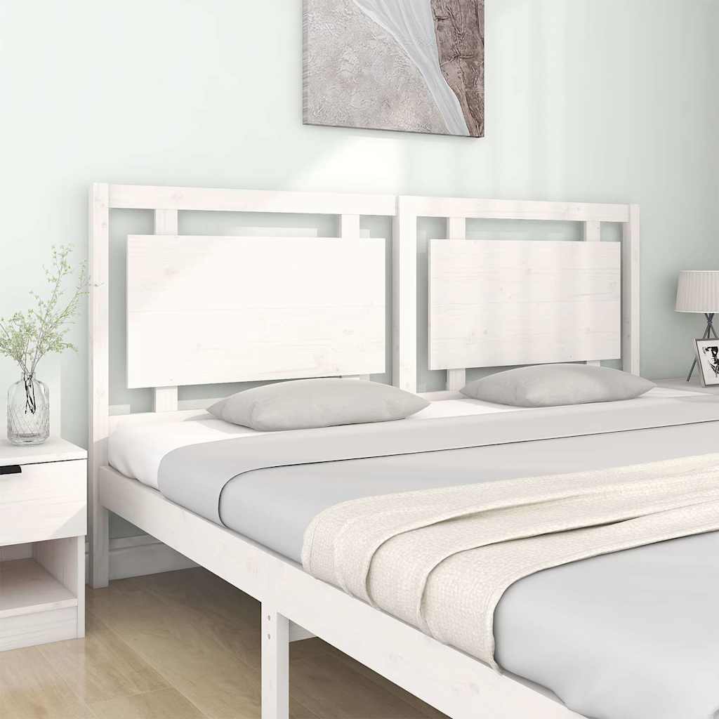 Κεφαλάρι Κρεβατιού Λευκό 185,5x4x100 εκ. Μασίφ Ξύλο Πεύκου