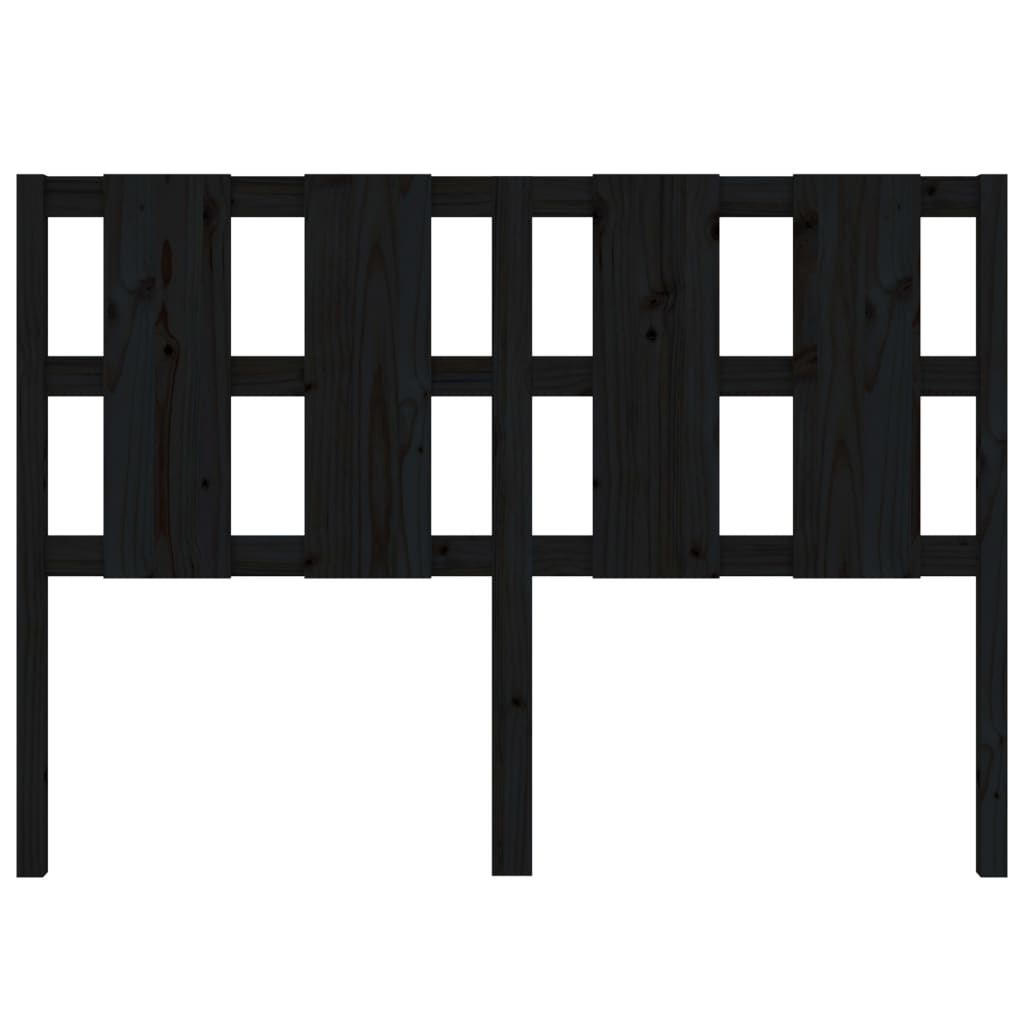 Κεφαλάρι Κρεβατιού Μαύρο 140,5 x 4 x 100 εκ. Μασίφ Ξύλο Πεύκου