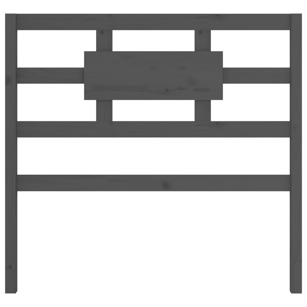 Κεφαλάρι Κρεβατιού Γκρι 80,5x4x100 εκ. από Μασίφ Ξύλο Πεύκου